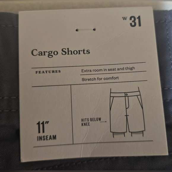Goodfellow & Co Men's 31'" W x 11" Inseam Charcoal Grey Cargo Shorts NWT - Picture 5 of 10